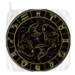 Gold And Black Pisces Sign Print Hand Towel