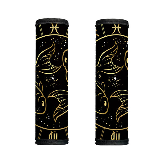 Gold And Black Pisces Sign Print Handle Covers