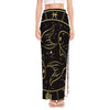 Gold And Black Pisces Sign Print High Slit Maxi Skirt