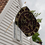 Gold And Black Pisces Sign Print House Flag