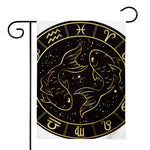 Gold And Black Pisces Sign Print House Flag