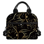 Gold And Black Pisces Sign Print Insulated Lunch Bag