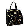 Gold And Black Pisces Sign Print Insulated Lunch Tote