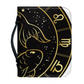 Gold And Black Pisces Sign Print Leather Bible Cover