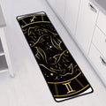 Gold And Black Pisces Sign Print Long Kitchen Mat