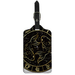 Gold And Black Pisces Sign Print Luggage Tag