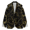 Gold And Black Pisces Sign Print Men's Blazer