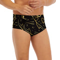 Gold And Black Pisces Sign Print Men's Briefs