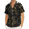 Gold And Black Pisces Sign Print Men's Deep V-Neck Shirt