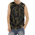 Gold And Black Pisces Sign Print Men's Fitness Tank Top