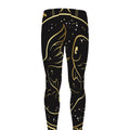 Gold And Black Pisces Sign Print Men's Leggings