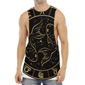 Gold And Black Pisces Sign Print Men's Muscle Tank Top