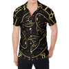 Gold And Black Pisces Sign Print Men's Shirt