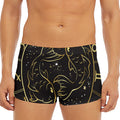 Gold And Black Pisces Sign Print Men's Short Boxer Briefs
