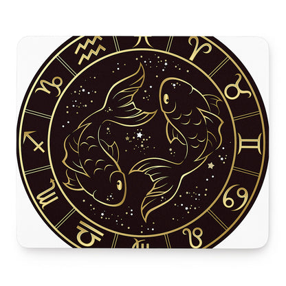 Gold And Black Pisces Sign Print Mouse Pad