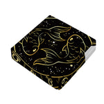 Gold And Black Pisces Sign Print Outdoor Seat Cushion Cover
