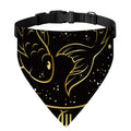 Gold And Black Pisces Sign Print Over The Collar Dog Bandana