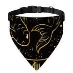 Gold And Black Pisces Sign Print Over The Collar Dog Bandana