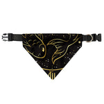 Gold And Black Pisces Sign Print Over The Collar Dog Bandana