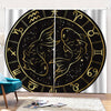 Gold And Black Pisces Sign Print Pencil Pleat Curtains