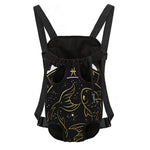 Gold And Black Pisces Sign Print Pet Carrier Backpack