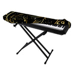 Gold And Black Pisces Sign Print Piano Keyboard Cover