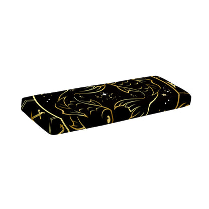 Gold And Black Pisces Sign Print Piano Keyboard Cover
