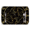 Gold And Black Pisces Sign Print Placemat