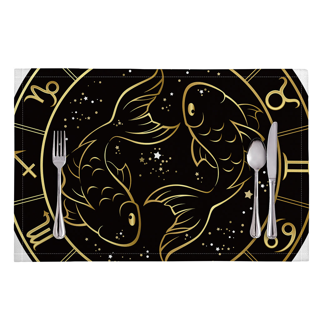 Gold And Black Pisces Sign Print Placemat