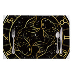 Gold And Black Pisces Sign Print Placemat