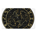 Gold And Black Pisces Sign Print Polyester Doormat
