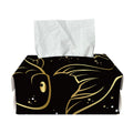 Gold And Black Pisces Sign Print Rectangle Tissue Box Cover