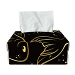 Gold And Black Pisces Sign Print Rectangle Tissue Box Cover