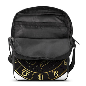 Gold And Black Pisces Sign Print Rectangular Crossbody Bag