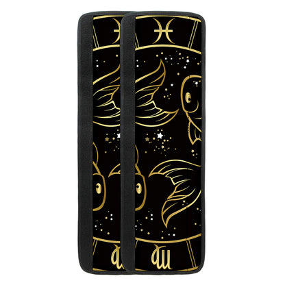Gold And Black Pisces Sign Print Refrigerator Handle Covers
