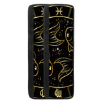 Gold And Black Pisces Sign Print Refrigerator Handle Covers