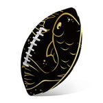 Gold And Black Pisces Sign Print Rugby Ball