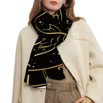 Gold And Black Pisces Sign Print Scarf