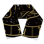 Gold And Black Pisces Sign Print Scarf