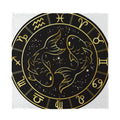 Gold And Black Pisces Sign Print Silk Bandana
