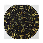 Gold And Black Pisces Sign Print Silk Bandana