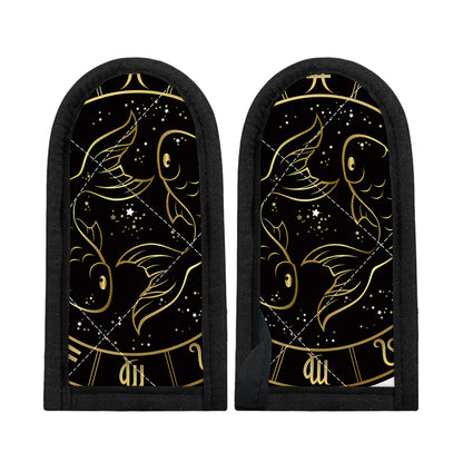 Gold And Black Pisces Sign Print Skillet Handle Cover