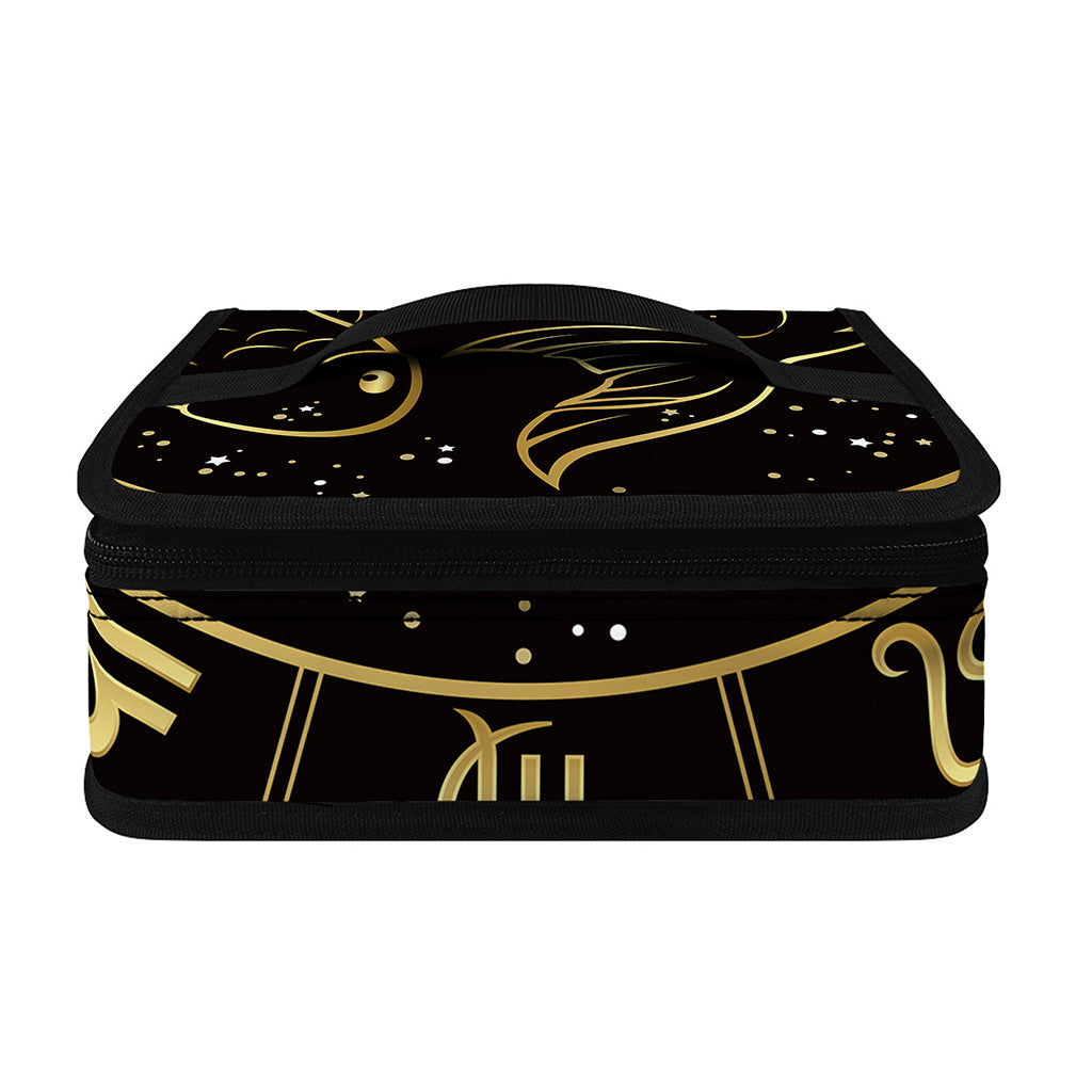 Gold And Black Pisces Sign Print Small Lunch Bag