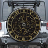 Gold And Black Pisces Sign Print Tire Cover With Camera Hole