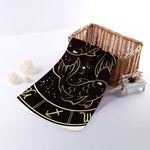 Gold And Black Pisces Sign Print Towel