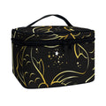 Gold And Black Pisces Sign Print Travel Makeup Bag