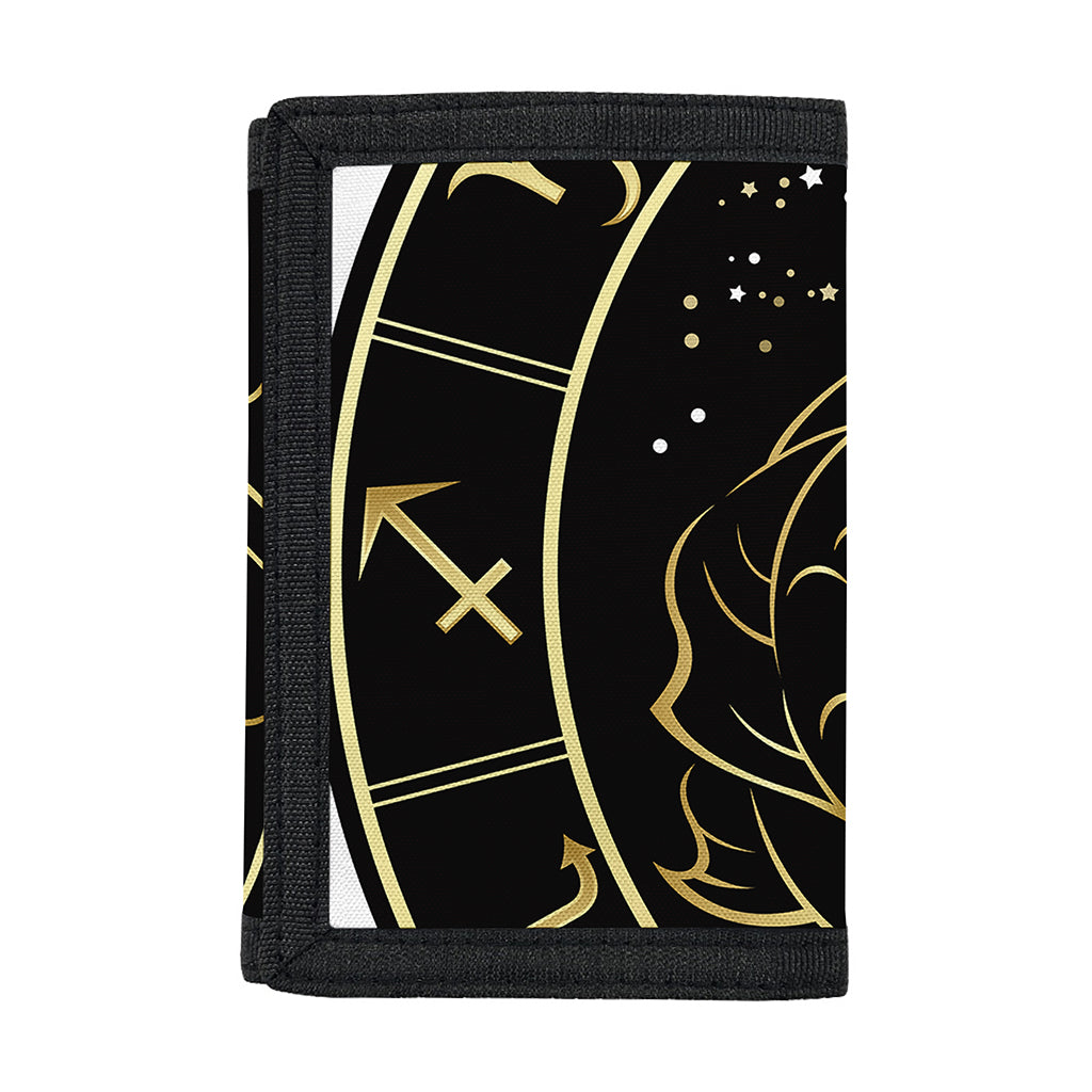 Gold And Black Pisces Sign Print Trifold Wallet