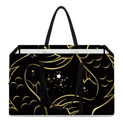 Gold And Black Pisces Sign Print Utility Tote Bag