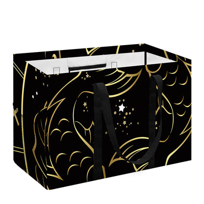 Gold And Black Pisces Sign Print Utility Tote Bag