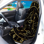 Gold And Black Pisces Sign Print Waterproof Car Seat Cover